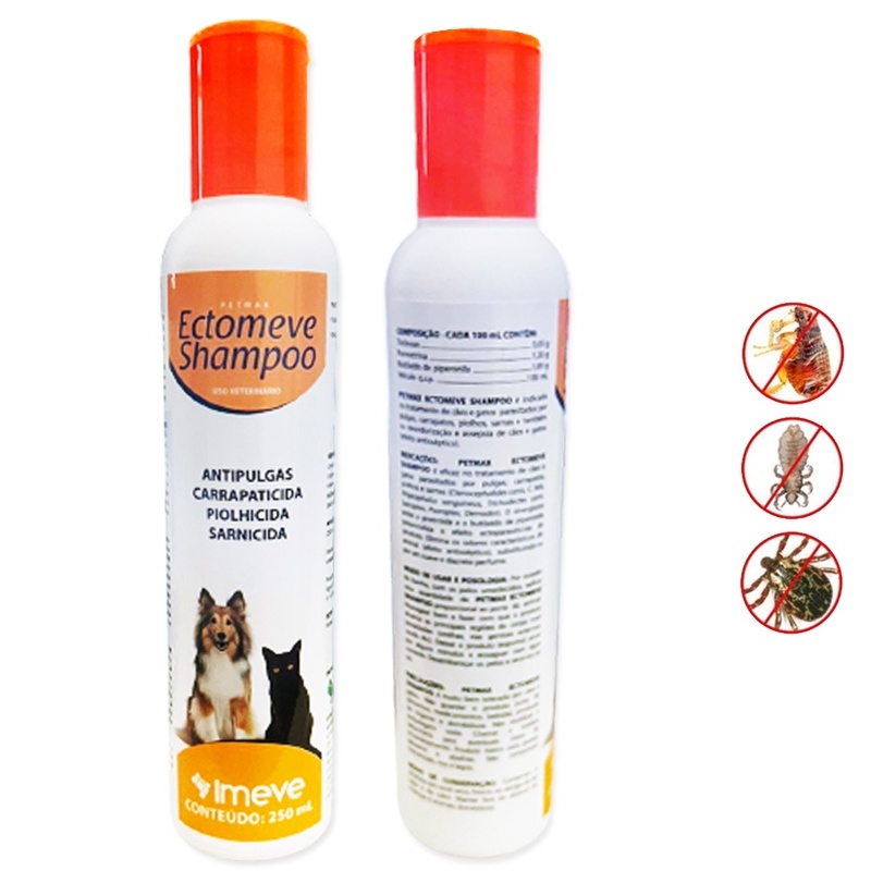 SHAMPOO ANTIPARASITÁRIO ANTIPULGAS E CARRAPATOS PARA CÃES 500ml