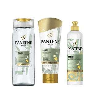 Kit Shampoo 200ml + Condicionador 150ml + Creme Para Pentear 240ml Bambu Nutre & Cresce Pro-V Pantene - 3 itens