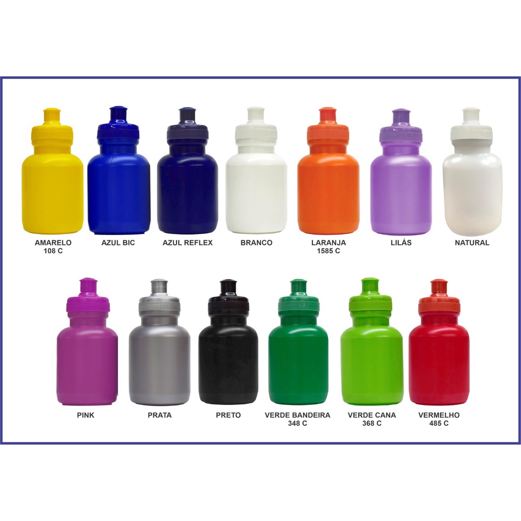 Kit 50 unidades Squeeze Plástico 300 ml
