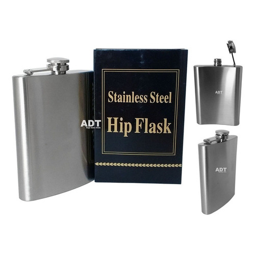 Cantil De Bolso Porta Bebida Garrafa Inox 230ml Whisky Para
