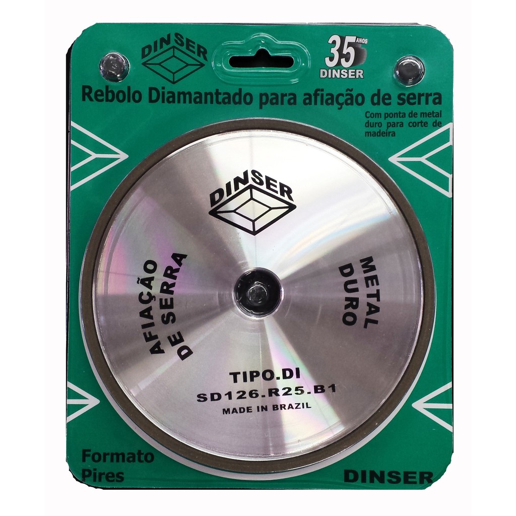Rebolo Diamantado 4A2 Concentração 25 marca DINSER afiação de serra c/ Widia em Oferta na Shopee