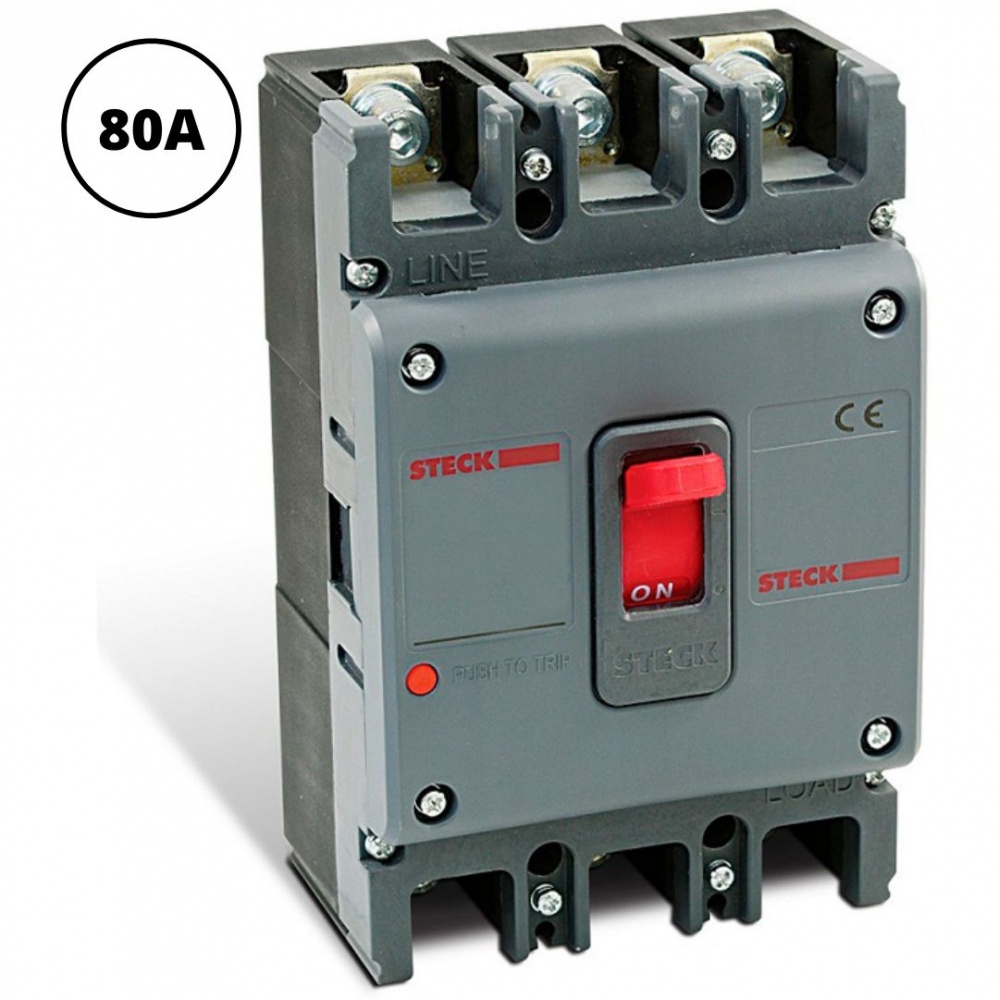 STECK DISJUNTOR CAIXA MOLDADA TRIFASICO 80AMP SDJS80