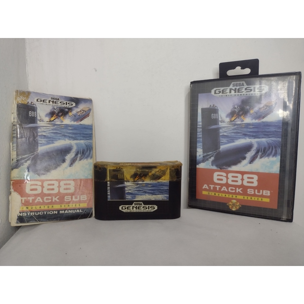 688 ATTACKSUB AMERICANA FITA ORIGINAL RARIDADE MEGA DRIVE/GENESIS C/CAIXA E  MANUAL