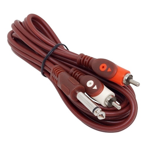 Cabo Plug P10 Mono Para 2 Rca - 1.80 Metros Profissional