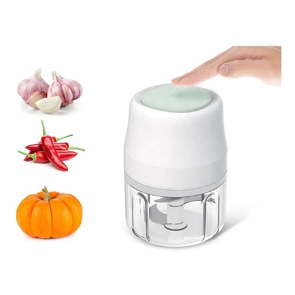 Mini Moedor Processador Elétrico Alimentos Alho Pimenta Sem Fio Usb