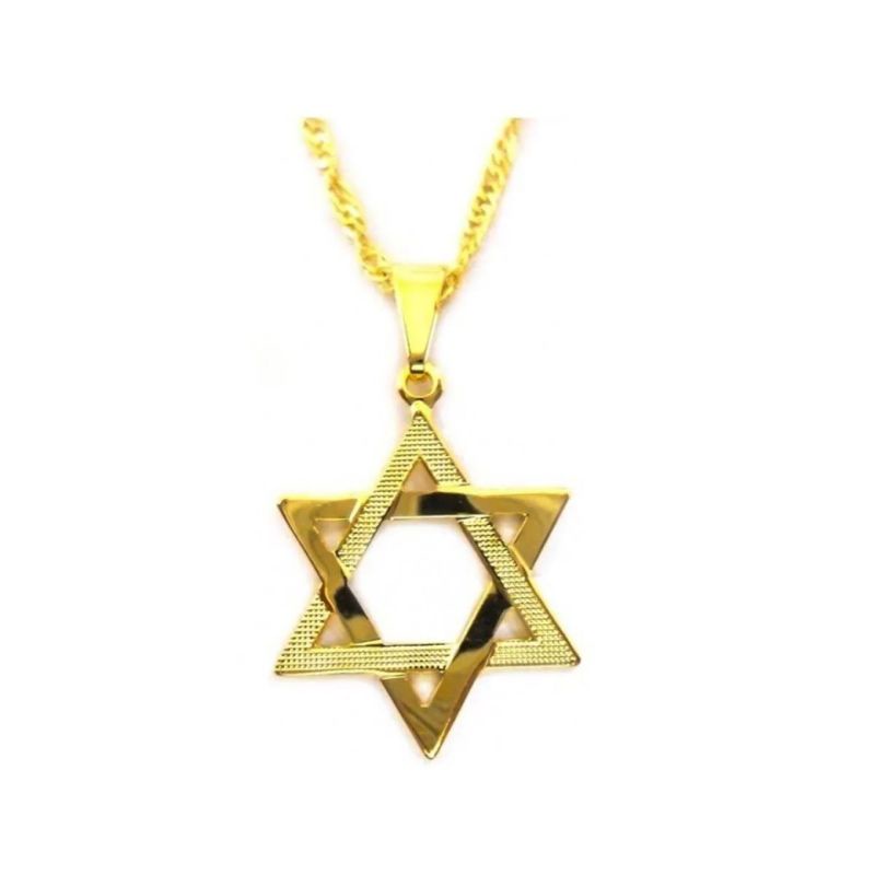 5 colar estrela de Davi folheado a ouro kit corrente folheadas Israel
