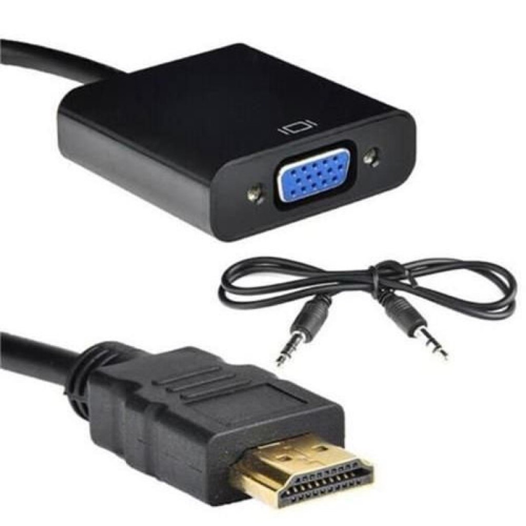 Hdmi Para Vga Com Áudio P2 Conversor Adaptador De Vídeo amarelo