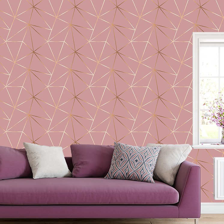 Papel de parede Geométrico Gold Carmim em Oferta na Shopee