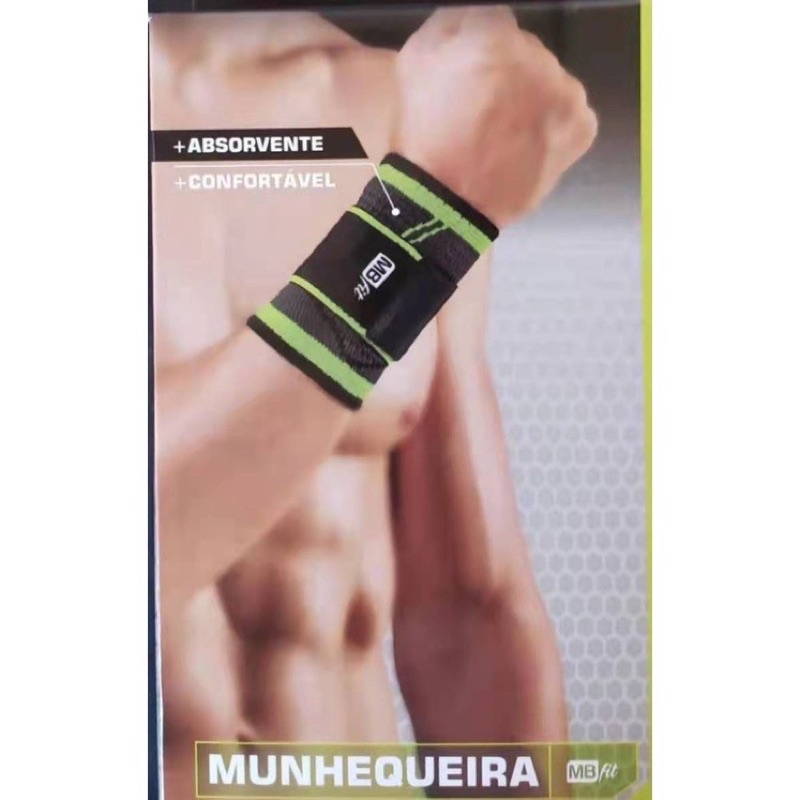 Munhequeira Esportiva Elástica de Compressã com Velcro---7108A