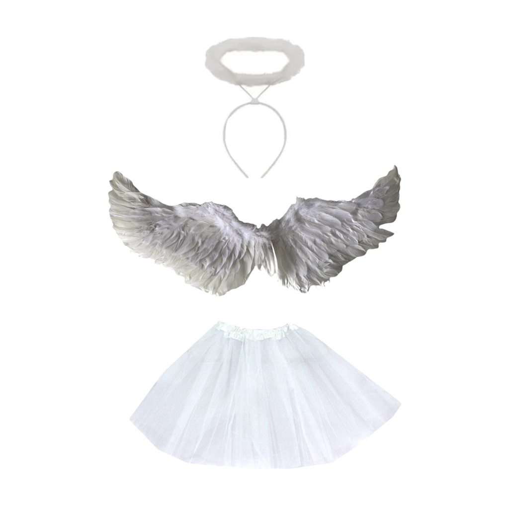 Fantasia Anjo Kit Carnaval Halloween Querubim Cosplay Terror Zumbi Teatro
