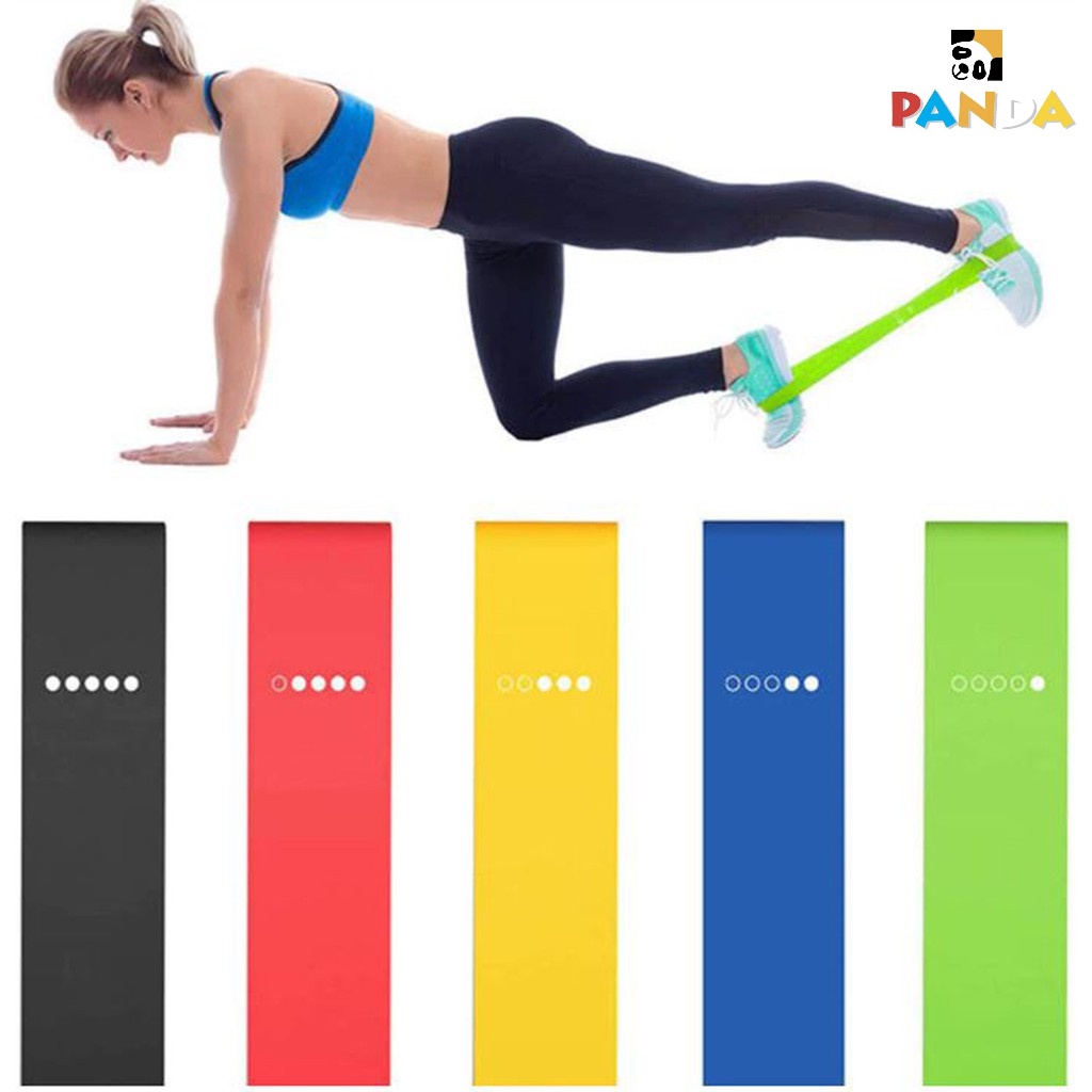 Kit 5 Faixas Elástica de Resistência Mini Band para Treino Yoga Pilates Treino Academia Musculação