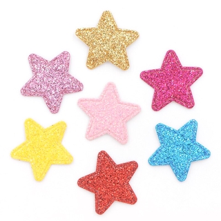 80 Pcs Glitter Patches Estrela Forma Apliques De Couro Para Artesanato Roupas Vara Em DIY Grampos De Cabelo Decoração Acessórios