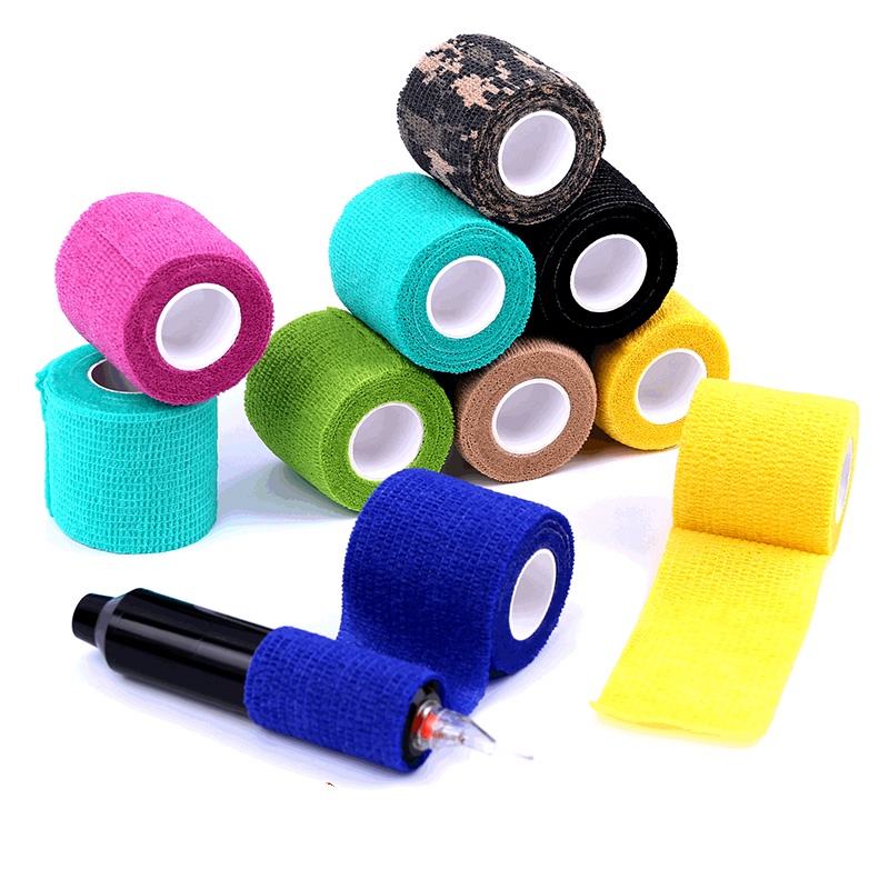 Kit 50 Descartável Bandagem Elástica 5cmx4.5m Cores Variadas Atadura