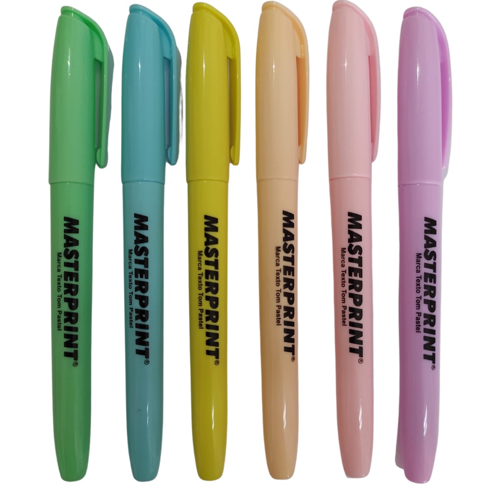 Caneta Marca Texto Tom Pastel Amarela Azul Lilas Rosa Rose Verde Masterprint em Oferta na Shopee