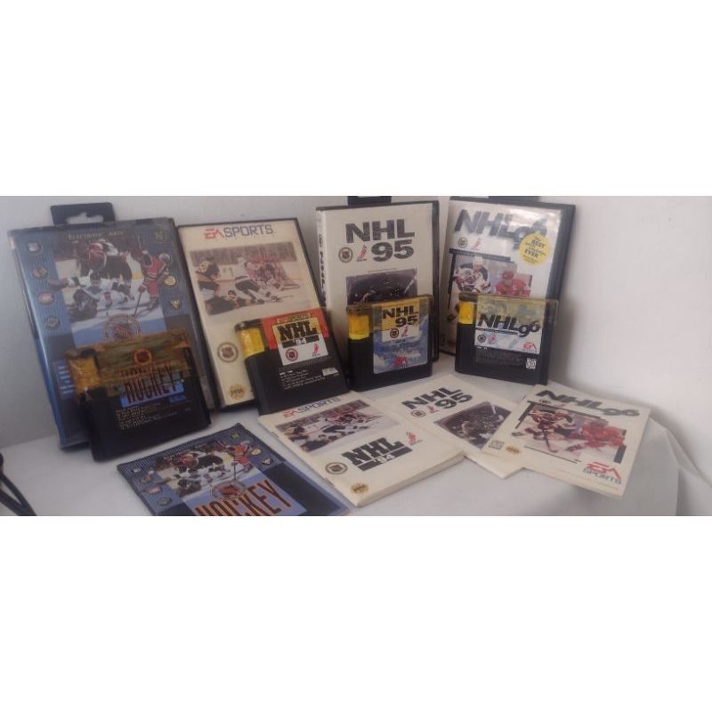 COLETÂNEA  NHL  HOCKEY 91,94,95 E 96 AMERICANA ORIGINAL RARIDADE MEGA DRIVE/GENESIS C/CAIXA E  MANUAL