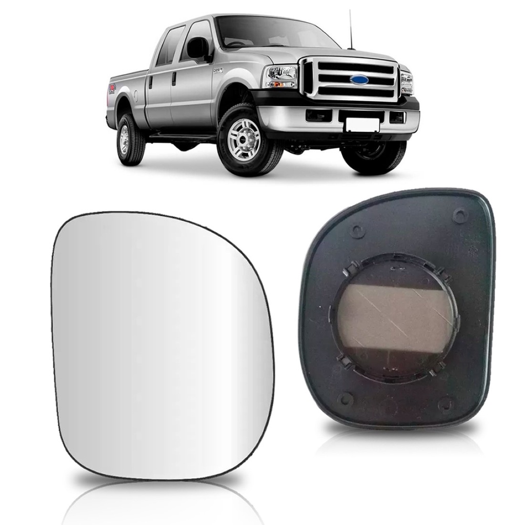 Par Vidro Lente Retrovisor Ford F250 Com Base em Oferta na Shopee