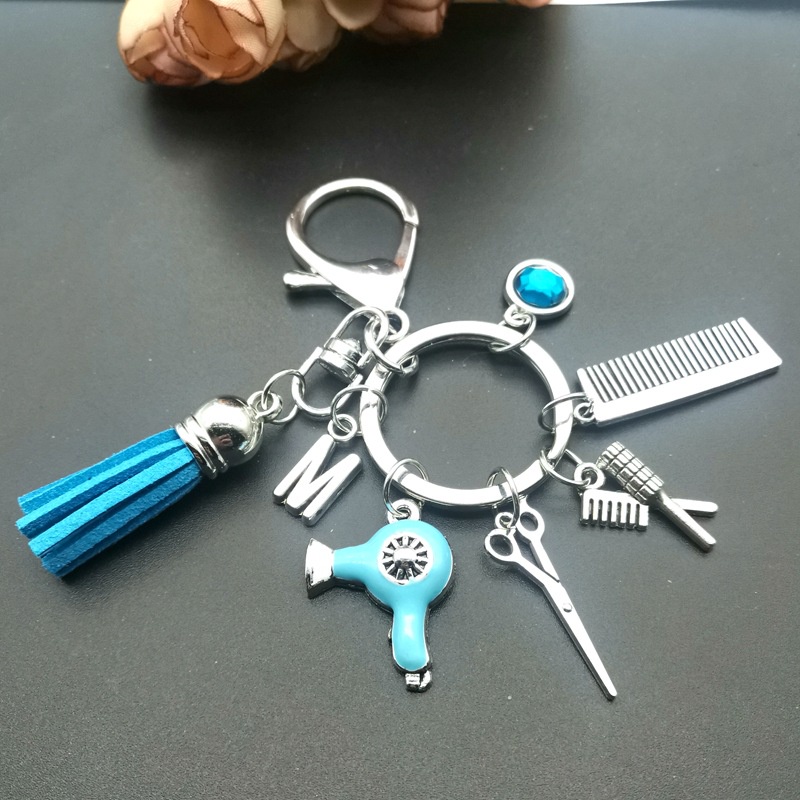 Mini Tesoura De Cabeleireiro , Secador De Cabelo , Pente , Chaveiro Portátil em Oferta na Shopee