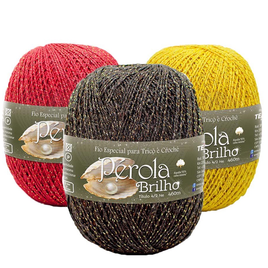 Linha Pérola Brilho Novelo 460 metros Fio especial para crochê e tricô em Oferta na Shopee