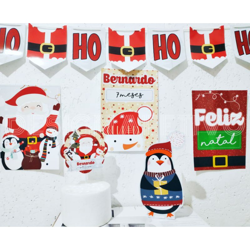 Kit Festa Econômico Mêsversário Personalizado Tema Natal | Shopee Brasil