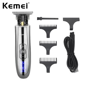 Aparador De Cabelo Elétrico Kemei Sem Fio Para Homens Display LCD Ferramentas De Corte Velocidade Controle De Pele KM-129