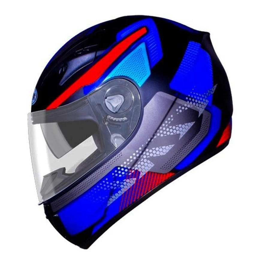 Capacete Moto Ebf Xtroy Furious Preto Azul Fosco Com Óculos Interno