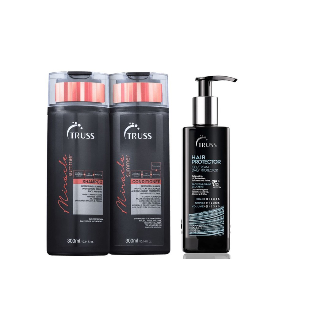 Truss Miracle Summer Shampoo e Condicionador e Hair Protector