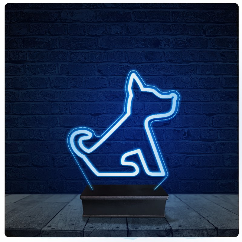 Luminária Led Acrilico Abajur - Cachorro dog Pet shop
