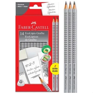 Lápis Preto Faber Castell Eco Grip 2001 2b Prata Kit C/ 14 Unid. em Oferta na Shopee