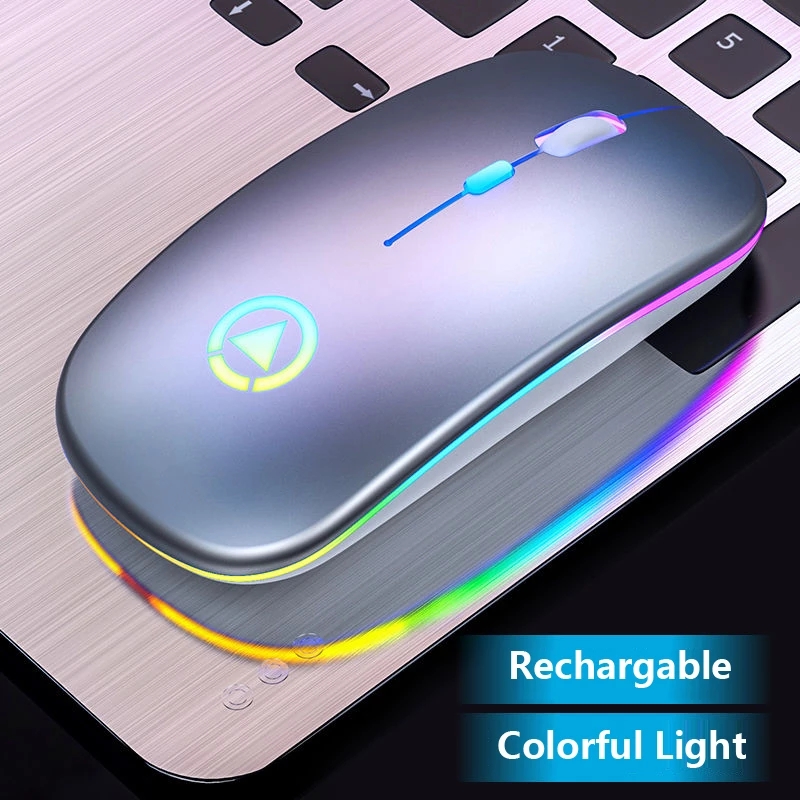 Mouse Mause Silencioso Recarregável Sem Fio Bluetooth 2.4ghz