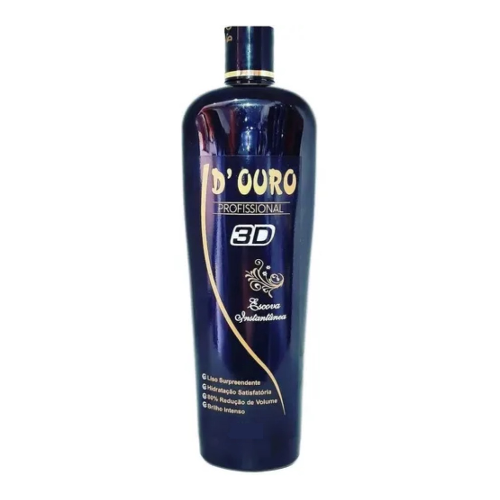 Escova Progressiva Profissional 3D 500ml D Ouro