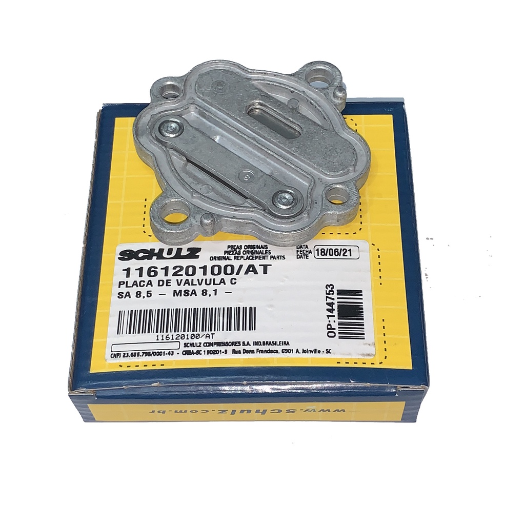PLACA DE VALVULAS COMPRESSOR SCHULZ MSA 8,1 CSA8,5 ORIGINAL em Oferta na Shopee