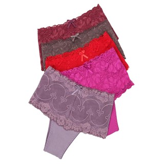 Kit 5 Cinta Rendada Algodão Modela O Corpo Calcinha Renda