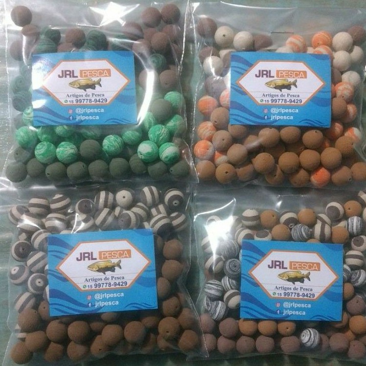 kit 800 EVA boleado para pesca + 100 miçangas sortidas JRLpesca 10mm