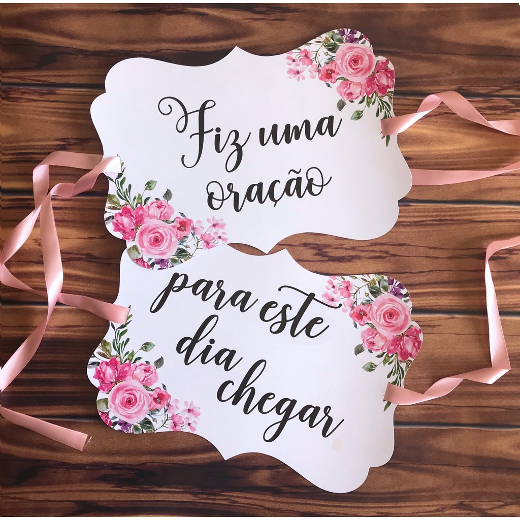 2 placas decorativa para cadeira dos noivos com fita de cetim - Fiz uma oração | para este dia chegar ::: casamento