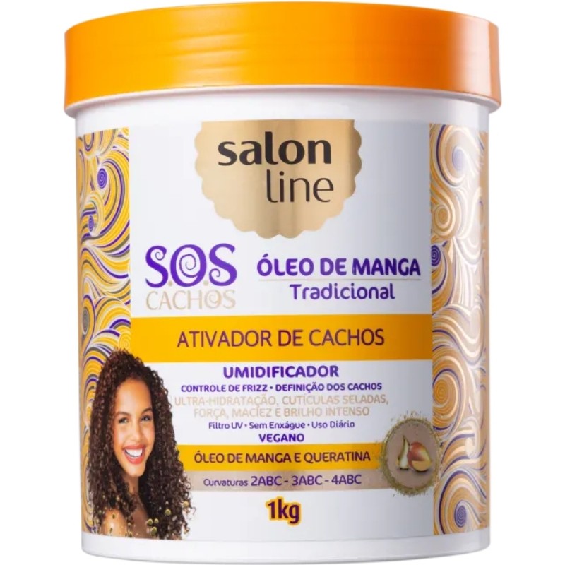Creme Ativador De Cachos 1kg Salon Line S O S Cachos Oleo De Manga Shopee Brasil