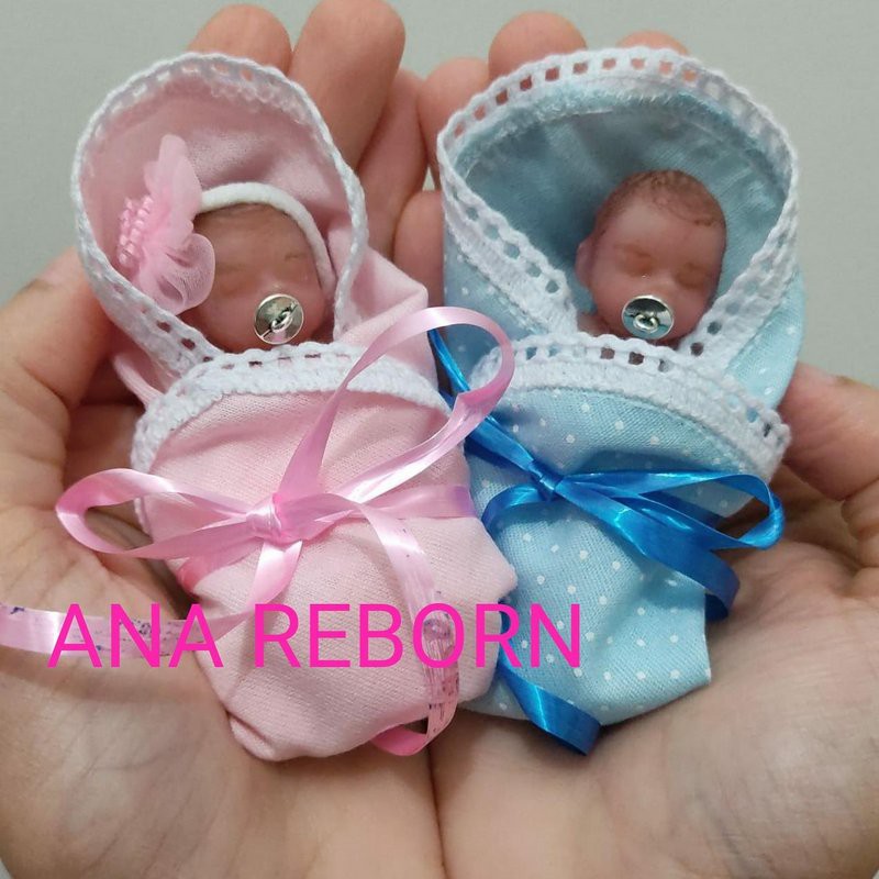 Gemeos Mini Bebes Reborn Silicone Solido Completo Ana Reborn Shopee Brasil