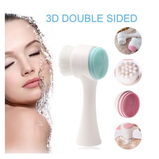 2 PÇ Escova Facial 3D Massagem Limpeza Esfoliação Suave Dia a Dia Skin Care