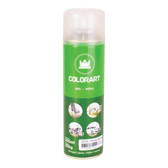Spray Verniz Acrilico Brilhante Colorart Uso Geral 300ml