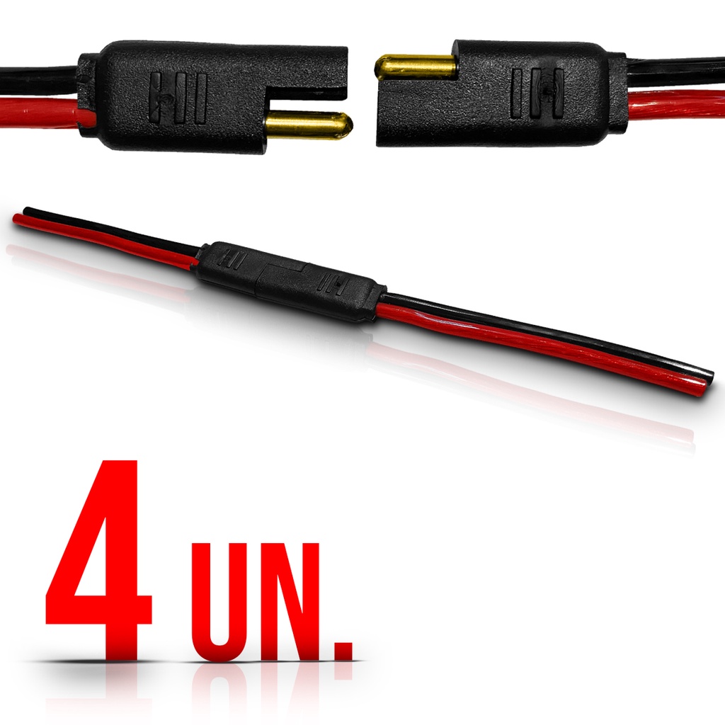 Kit 4 Chicotes Conector Plug 4 Vias 4mm Falantes Caixas 4 Unidades em Oferta na Shopee