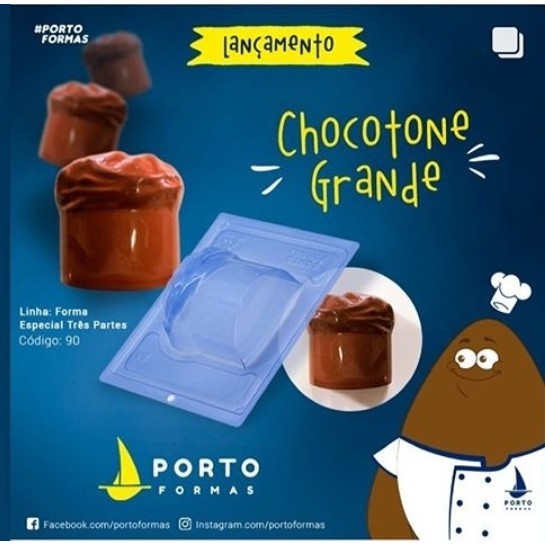 1~5 Forma Porto Com Silicone (3 partes) Para Chocolate CHOCOTONE G – CÓD 90 em Oferta na Shopee