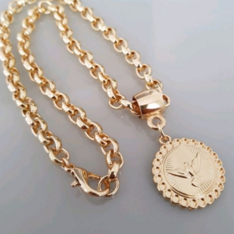 Colar Moeda Antiga Elo Medalha Espírito Santo.