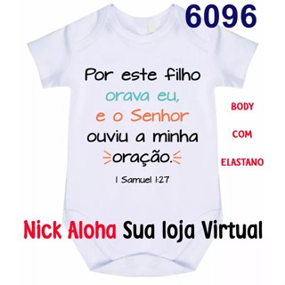 Body Bebê Por Este Filho Orava Eu, E O Senhor Ouviu Minha Oração I Samuel1:27 Cód 6096 em Oferta na Shopee