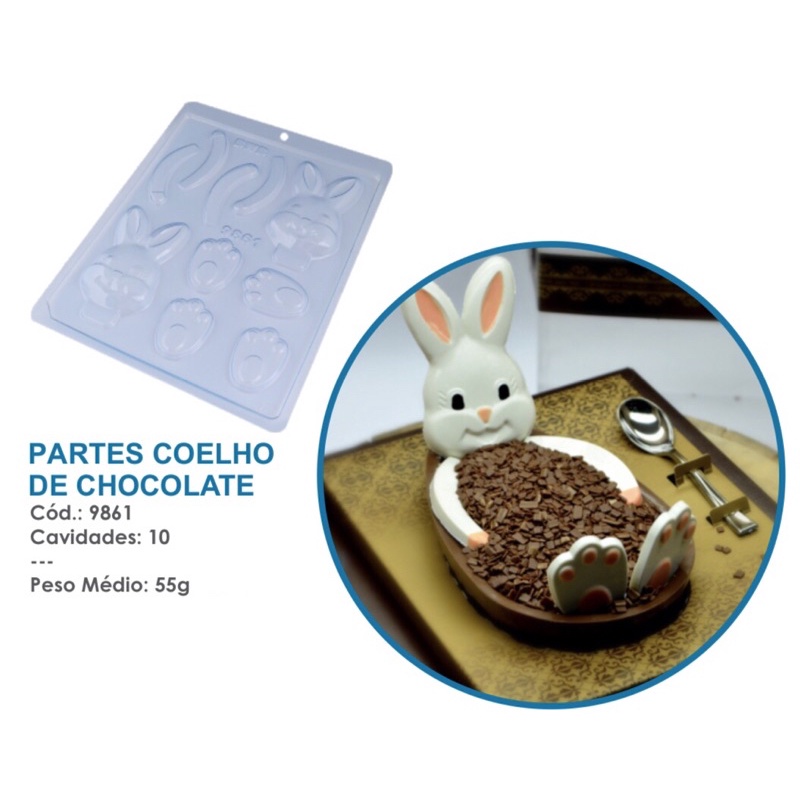 1~10 Forma BWB partes coelho ovo de pascoa aplique  forma simples  cod  9861 em Oferta na Shopee