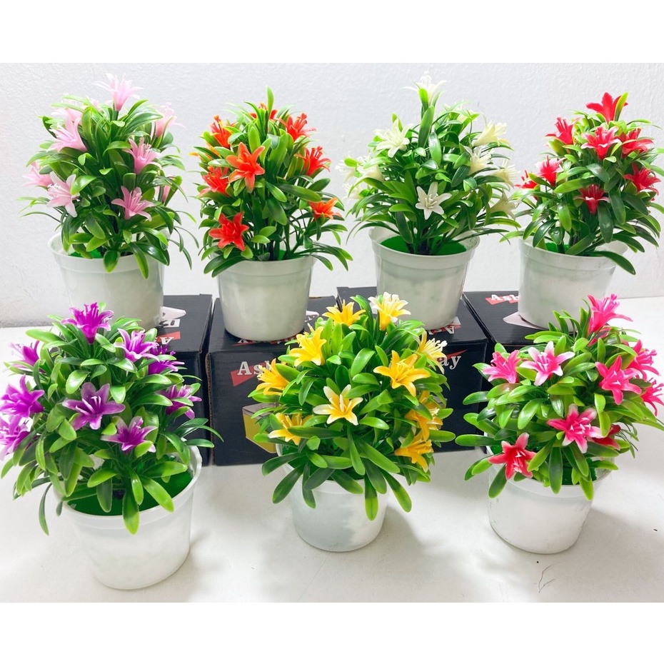 flores artificiais com vaso plantinha decorativo 17 CM VA7082 | Shopee  Brasil