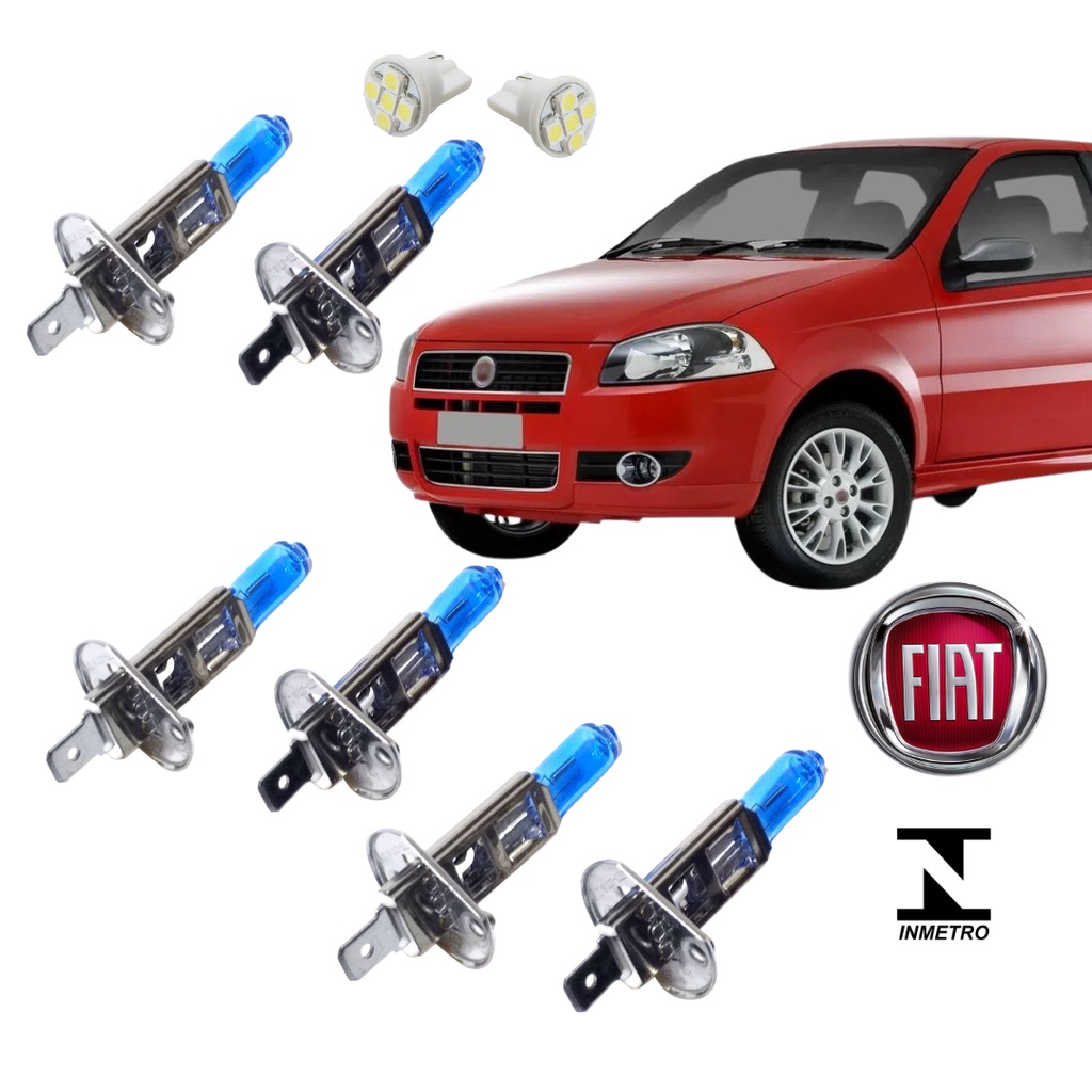 Kit Lampada Farol Super Branca Fiat Palio G4 2008 A 2011 + Brinde PROMOÇÃO SHOPEE em Oferta na Shopee