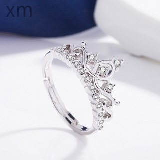 Luz Anel Coroa De Luxo Feminino 18K Platina Abertura Ajustável Rainha Menina Acessórios De Jóias Por Atacado