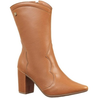 Bota Feminina Salto Alto Bico Fino Cano Médio Western Gigil