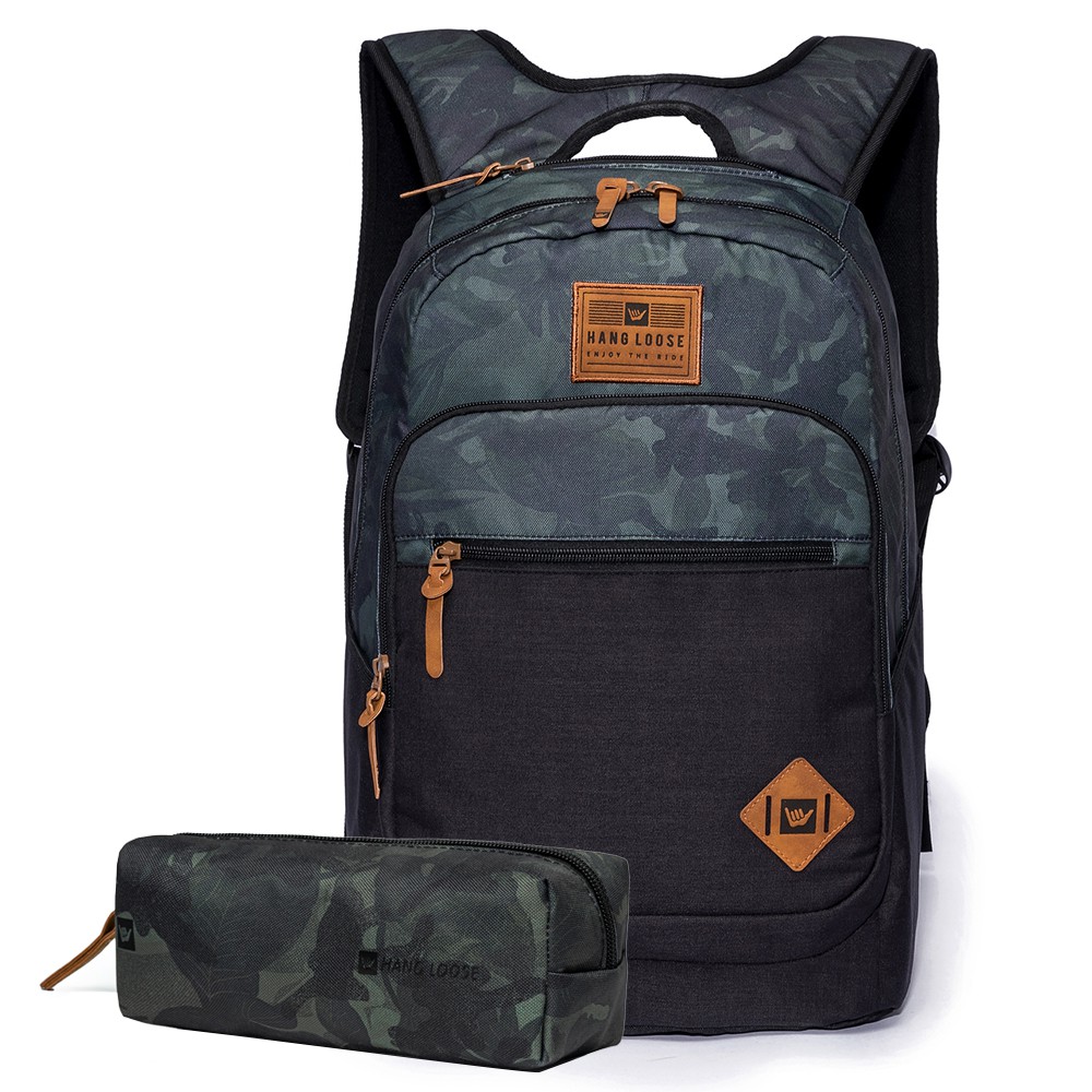 Kit Mochila  Estojo Escolar Camuflado Hang Loose Original em Oferta na Shopee