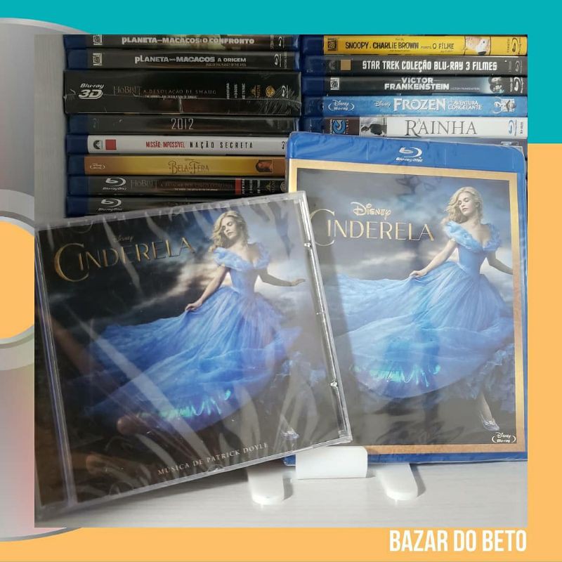 Bluray Filme Cinderela + Trilha Sonora (Lacrado)(LEIA A DESCRIÇÃO) * Fantasia, Romance Elenco: Lhays Macedo, Lily James, Cate Blanchett