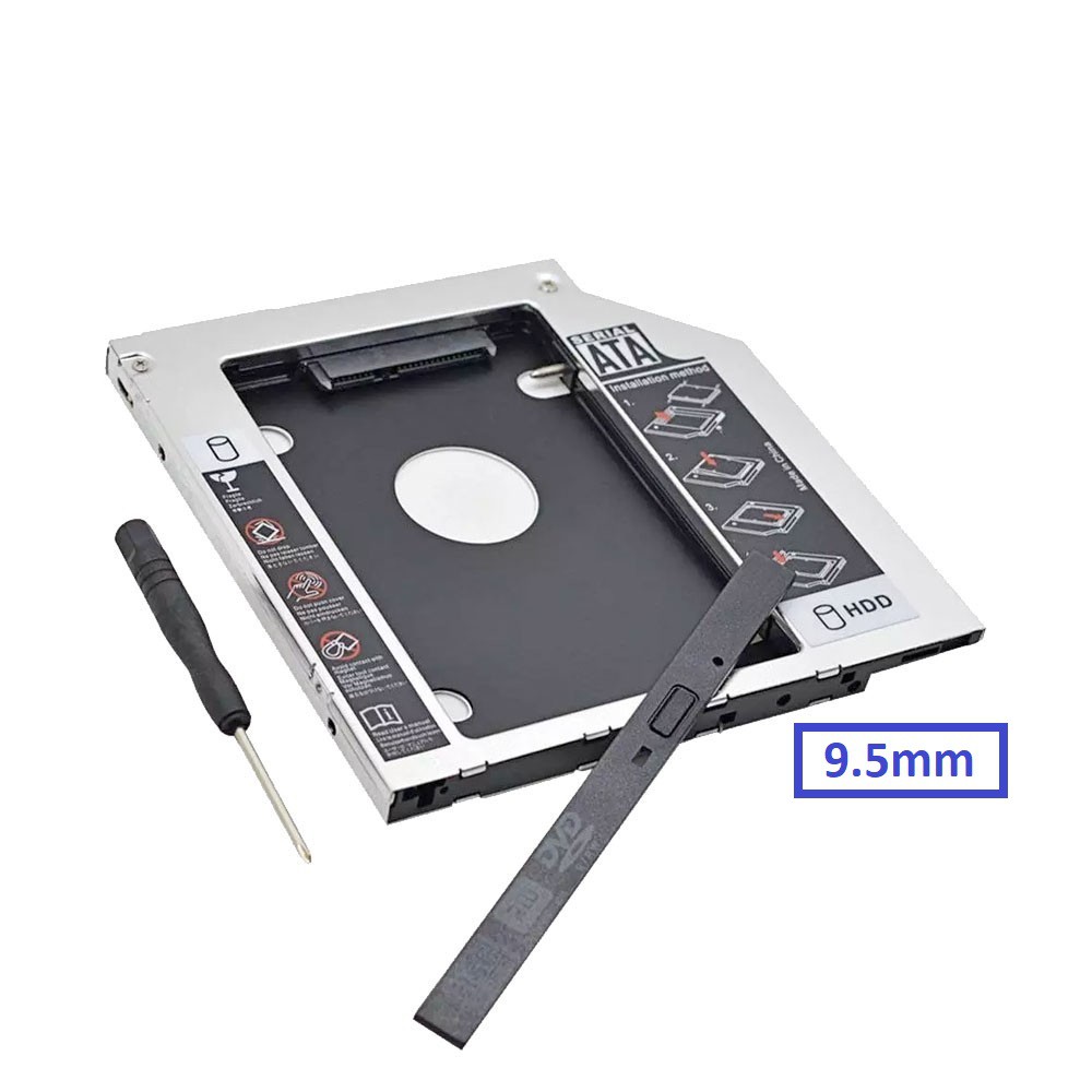 Adaptador Caddy 9.5mm P/ 2º HD ou SSD - Ideapad 300 310 320 330 S145 Lenovo Z40-70 G40-80 G50-70 G40-70 B40-70 Modelo 80f3